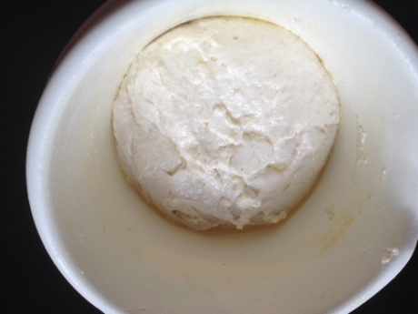 the dough before rasing